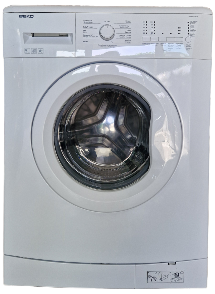  Beko WMB51421 tweedehands 5 kg wasmachine met 1400 toeren,