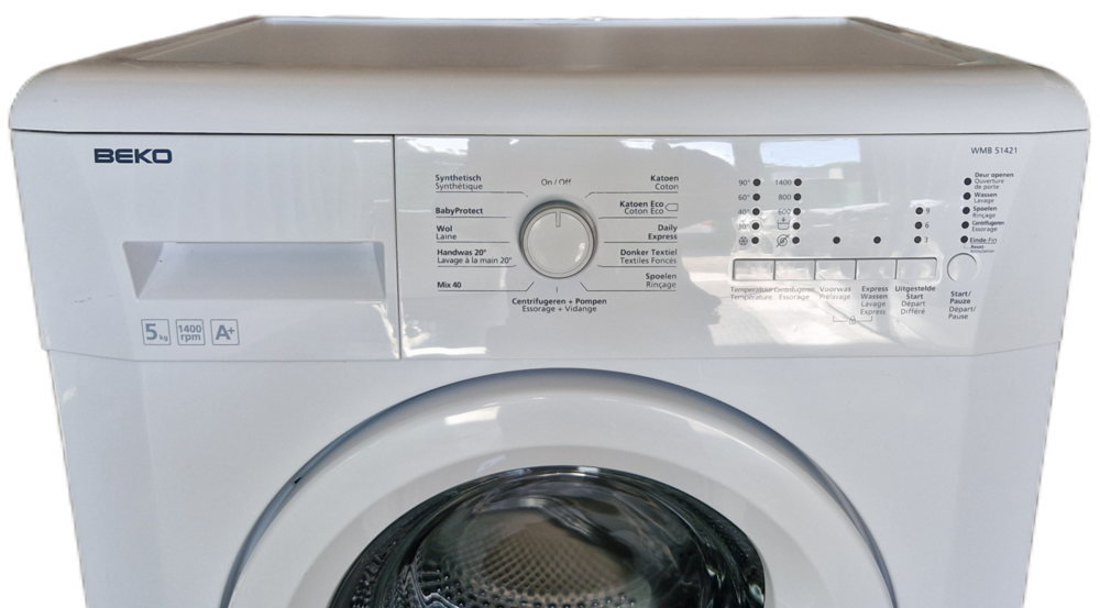  Beko WMB51421 tweedehands 5 kg wasmachine met 1400 toeren,