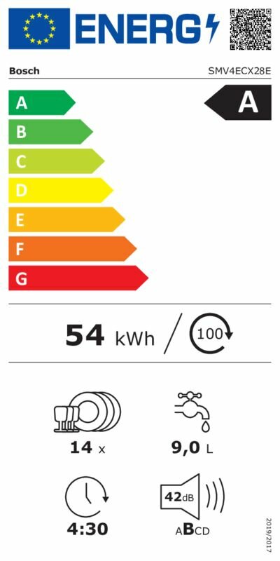 BOSCH SMV4ECX28E Serie 4 Inbouw Vaatwasser