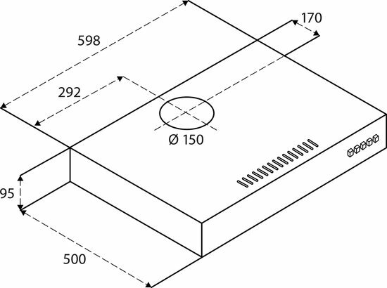 Inventum AKO6015RVS onderbouw afzuigkap van 60 cm
