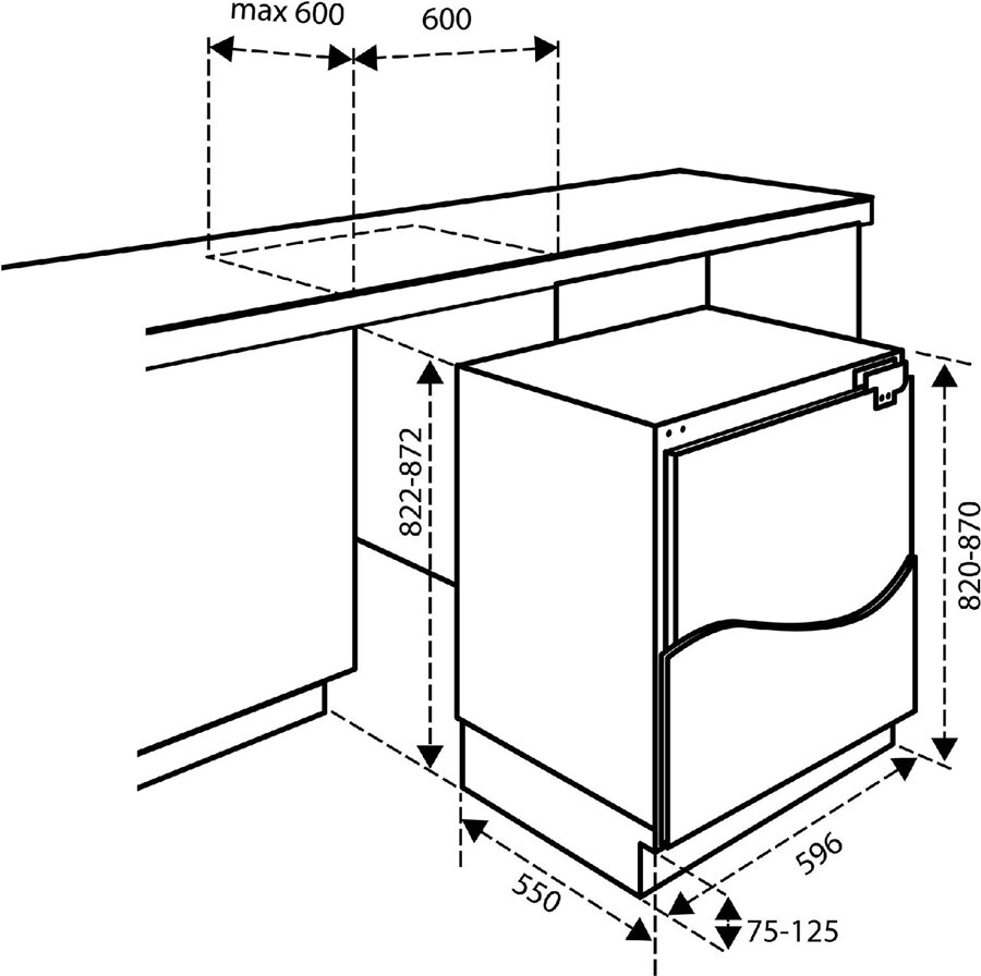 Inventum IVR0821D 82 cm onderbouw vriezer - 96 liter 