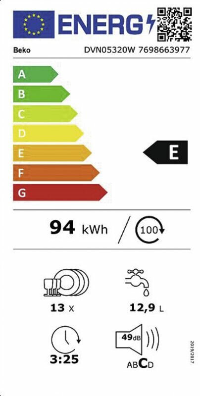 Beko DVN05320W vaatwasser