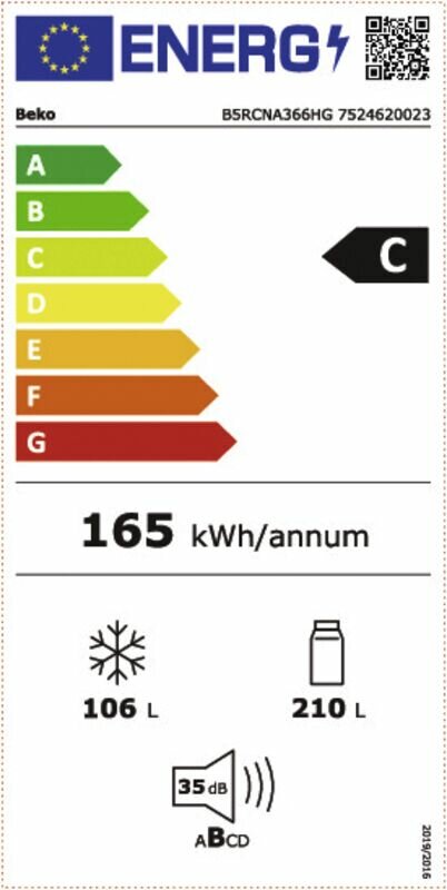 Beko B5RCNA366HG koel-vriescombinatie