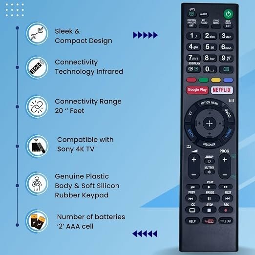  HUAYU RM-L1351 afstandsbediening voor diverse Sony Bravia LCD,