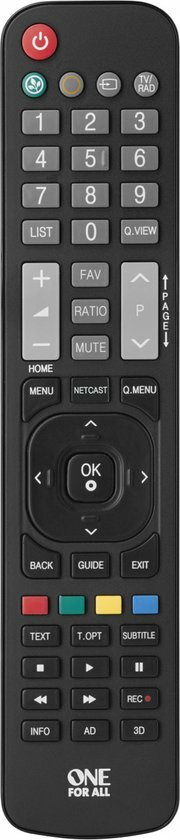 One For All URC1911 is een vervangende afstandsbediening voor alle LG tv's