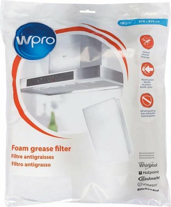 WPRO UGF018  Afzuigkapfilter  Wasemkap Dampkapfilter 97 X 47cm 100g/m&sup2; 484000008527