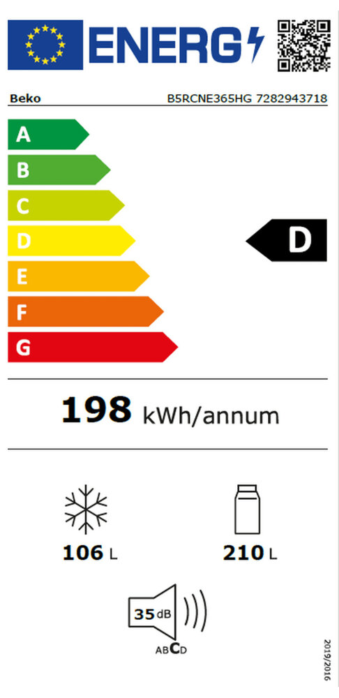 Beko B5Rcne365Hg Koelkast met vriezer