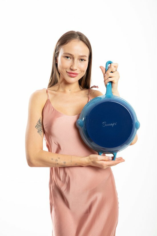 Bonapi Gietijzeren Koekenpan Skillet 26 cm &ndash; Ge&euml;mailleerd 