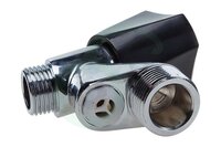 Kiwa-gekeurde 1/2" beluchte tapkraan met zwarte knop.