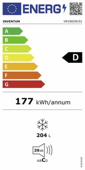 Inventum VR1682W vrijstaande vrieskast wit