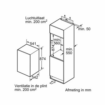Bosch KIR18NSF0 inbouw koelkast