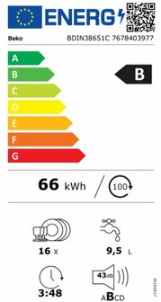 Beko BDIN38561C2 Inbouw vaatwasser