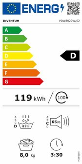 Inventum VDW8020W Warmtepompdroger, 8 kg