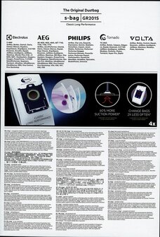 AEG GR201S S-bag long performance 4-bags  Stofzuigerzak