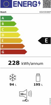 BOSCH KGV33VWEP Serie 4 EXCLUSIV Koel-vriescombinatie