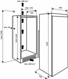 Inventum IKK1221S - Inbouw koelkast - Nis 122 cm&nbsp;