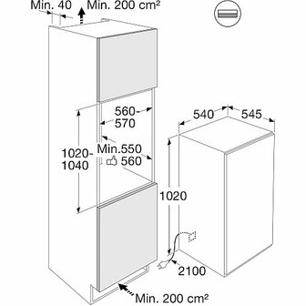 Etna KKD4102 Inbouw deur-op-deur koelkast (102 cm)