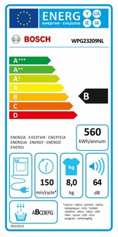 Bosch WPG23209NL SERIE 6 EXCLUSIV Condens droger