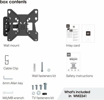 OneForAll WM2241 Vesa 200 muurbeugel draaibaar (90)voor  tv's van 13 tot 43 inch.