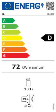 SB4335 tafelmodel koelkast zonder vriesvak 