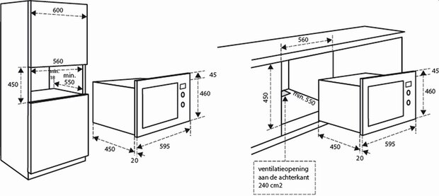 Inventum IMC6132F inbouw combimagnetron
