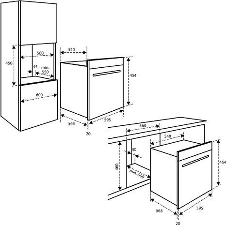 Inventum IMC4535GT Inbouw Combimagnetron
