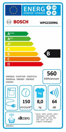 Bosch WPG23209NL SERIE 6 EXCLUSIV Condens droger