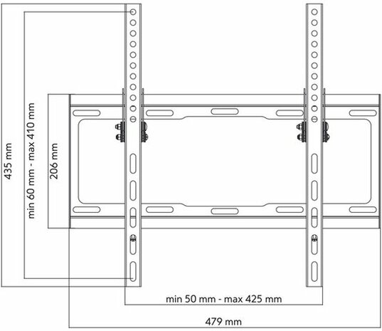 OneForAll&nbsp;WM2421&nbsp;Vesa 400 kantelbare muurbeugel&nbsp;voor televisies van 32 tot 65 inch