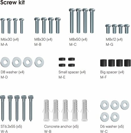 One For All WM 2411 TV-beugel 81,3 cm (32") - 165,1 cm (65") Vast