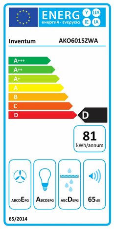 Inventum AKO6015ZWA Zwart Afzuigkap