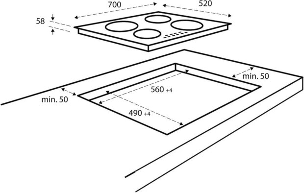 Inventum IKI7028 inductie kookplaat&nbsp;