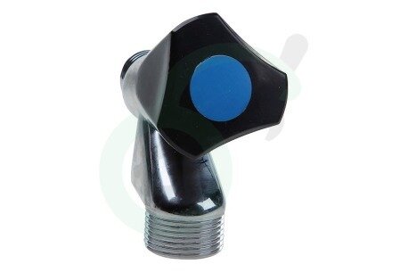 Kiwa-gekeurde 1/2" beluchte tapkraan met zwarte knop.