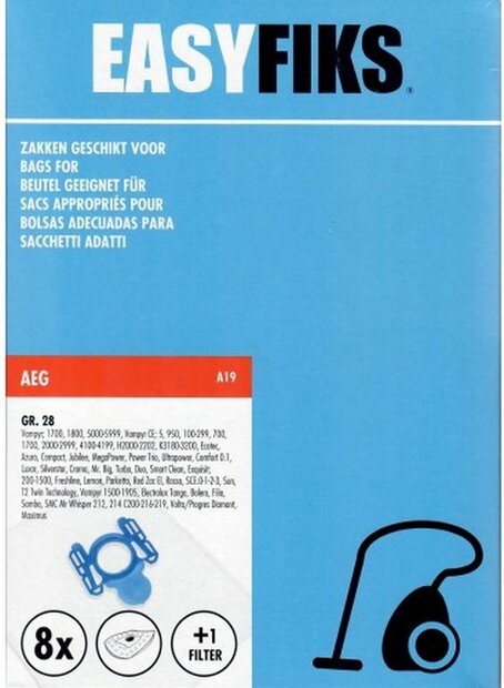 Easyfiks A19 GR28 stofzuigerzakken (8 stuks) 