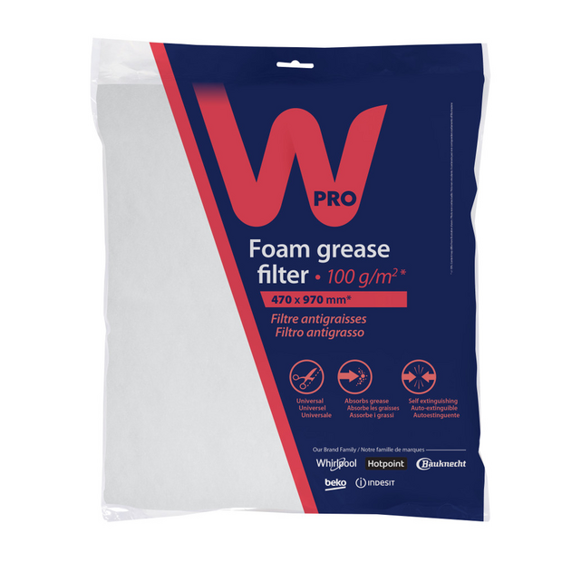 WPRO UGF018  Afzuigkapfilter  Wasemkap Dampkapfilter 97 X 47cm 100g/m&sup2; 484000008527